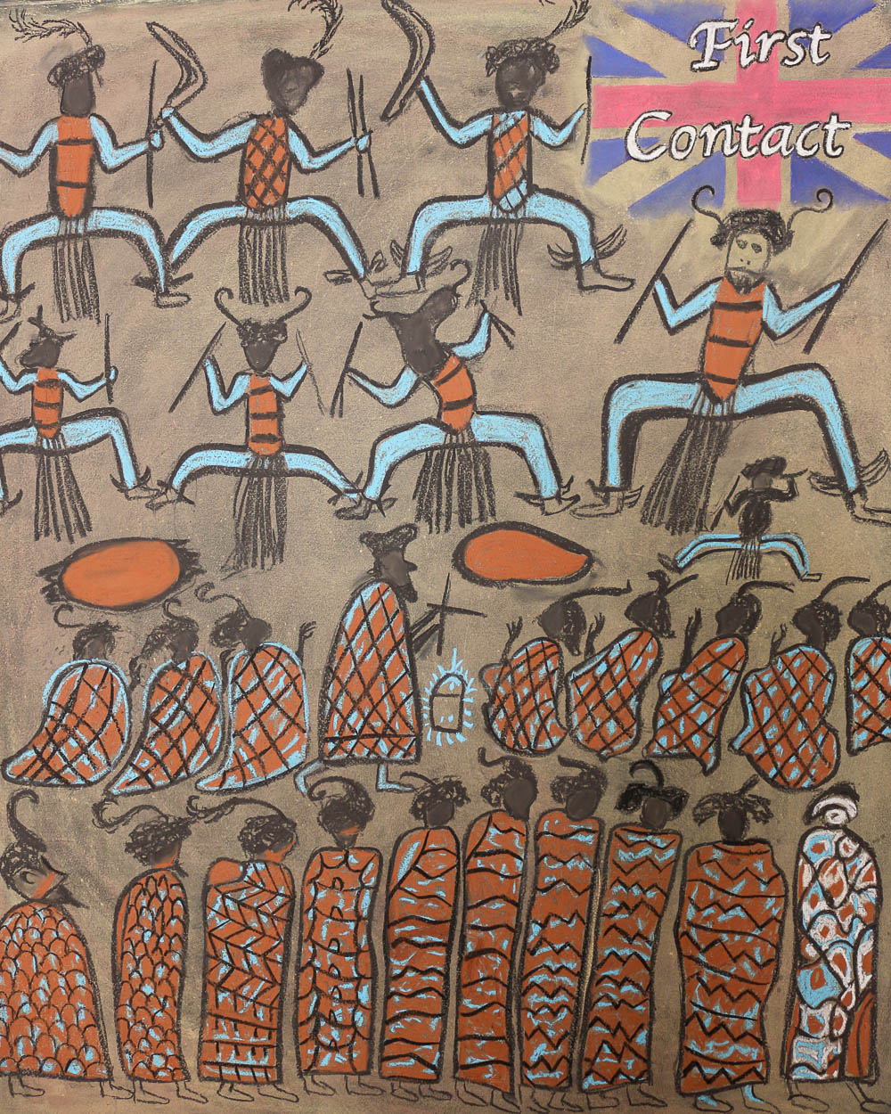 Main Lesson chalkboard "First Contact" HSIE