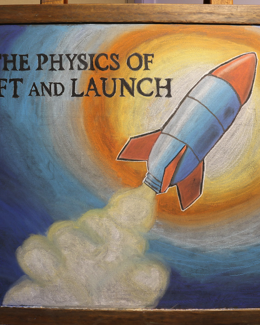 Main Lesson Chalkbaord "The Physicals of Lift and Launch" Physics Science Lesson