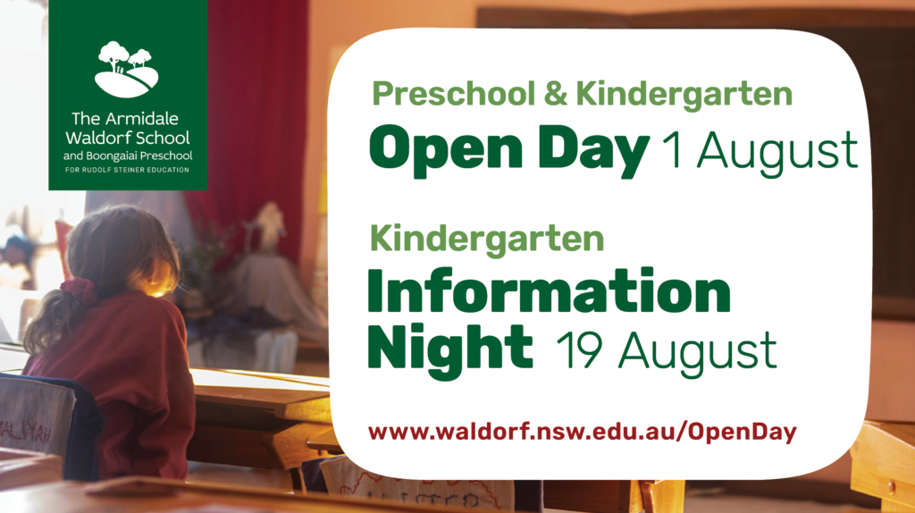 Kindy open Day and information night 2026 Kindergarten. Open Day 17 May, Parent Information Night 21 May
